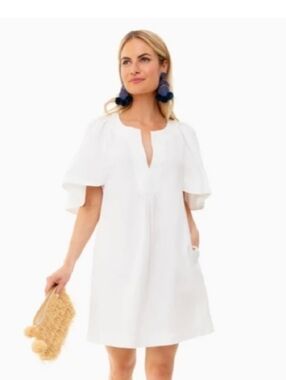 Tuckernuck Pomander Place White Flutter Sleeve Dress